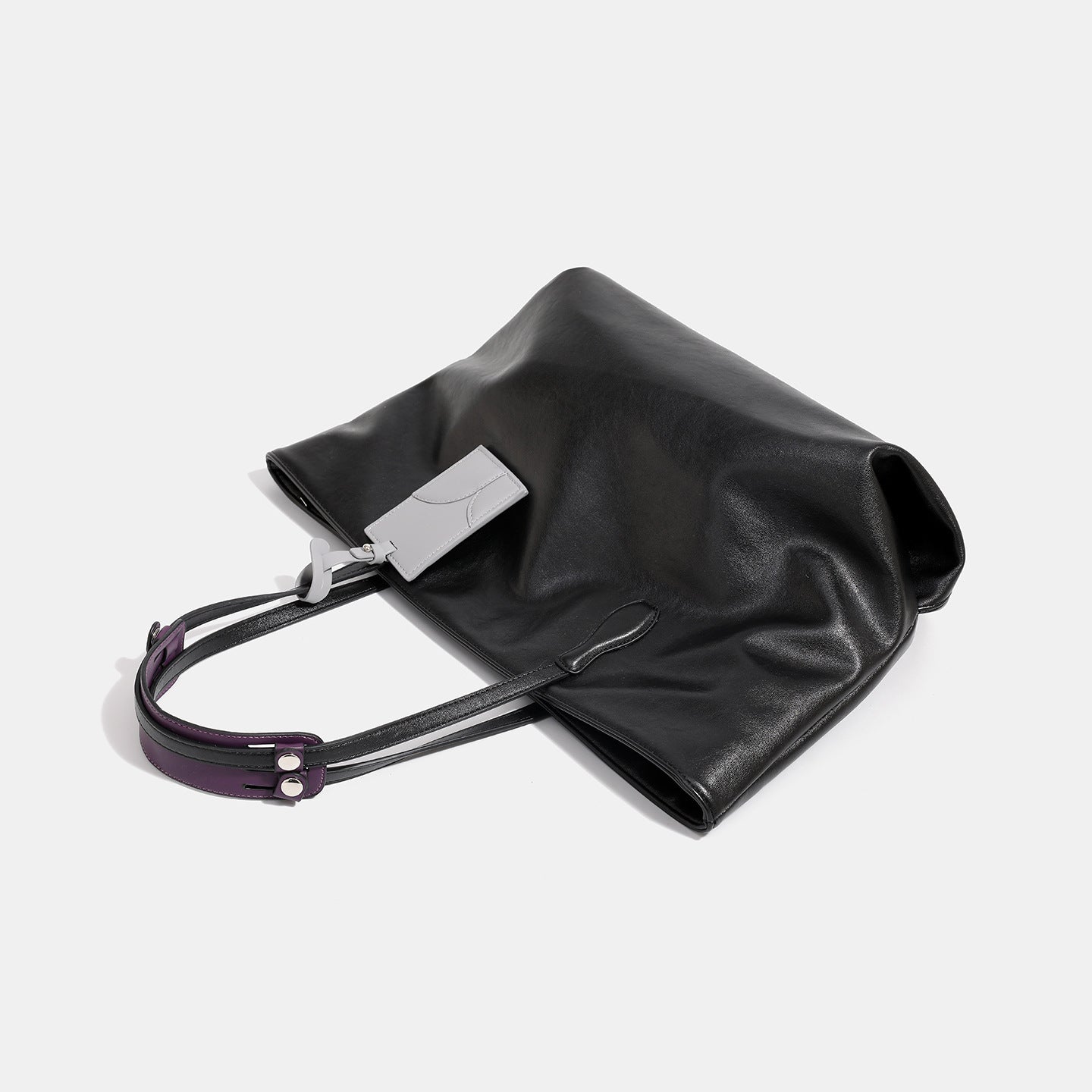 Women’s Square PU Leather Tote Bag With Sewing Thread Detail, Single Shoulder Strap, Large Capacity