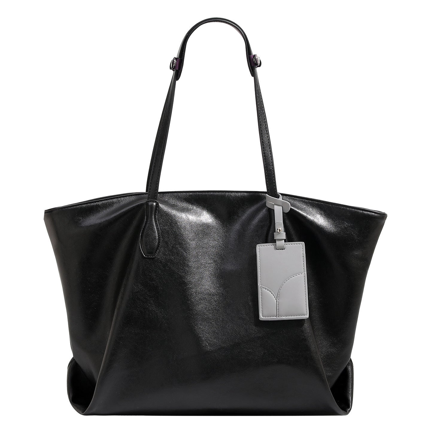 Women’s Square PU Leather Tote Bag With Sewing Thread Detail, Single Shoulder Strap, Large Capacity