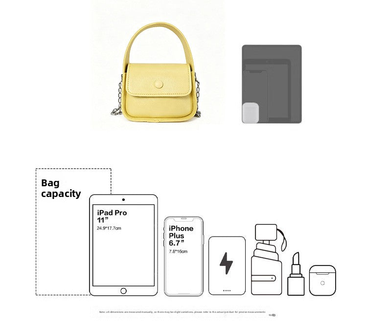 Solid Color Square PU Leather Shoulder Bag For Women With Chain Strap