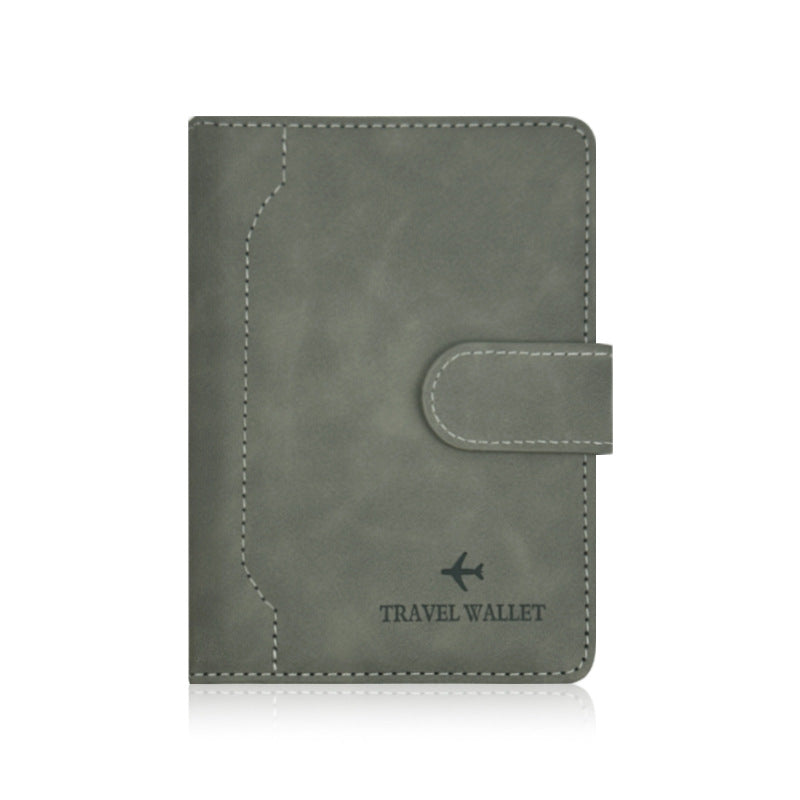 Unisex Solid Color RFID Passport Holder In PU Leather With Sewing Thread Detail