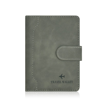Unisex Solid Color RFID Passport Holder In PU Leather With Sewing Thread Detail
