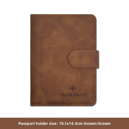 Unisex Solid Color RFID Passport Holder In PU Leather With Sewing Thread Detail