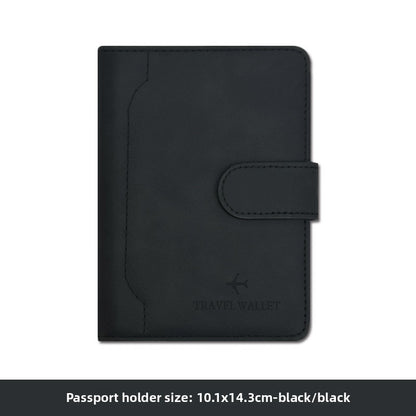 Unisex Solid Color RFID Passport Holder In PU Leather With Sewing Thread Detail