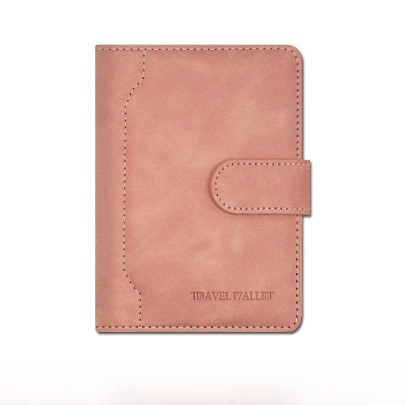 Unisex Solid Color RFID Passport Holder In PU Leather With Sewing Thread Detail