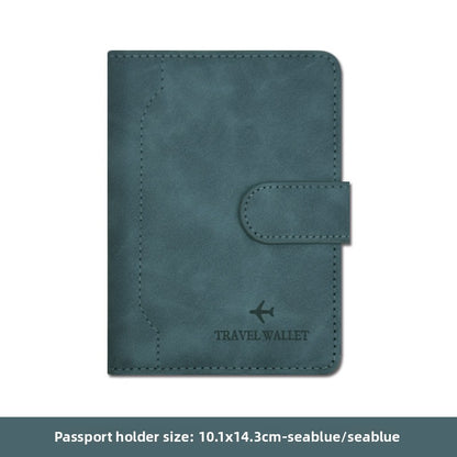 Unisex Solid Color RFID Passport Holder In PU Leather With Sewing Thread Detail
