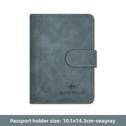 Unisex Solid Color RFID Passport Holder In PU Leather With Sewing Thread Detail