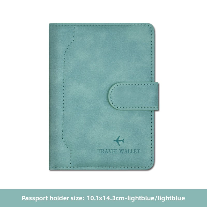 Unisex Solid Color RFID Passport Holder In PU Leather With Sewing Thread Detail