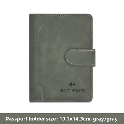 Unisex Solid Color RFID Passport Holder In PU Leather With Sewing Thread Detail