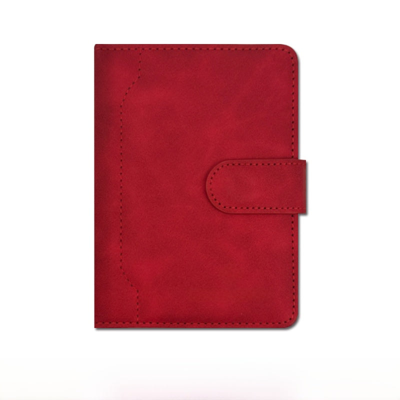 Unisex Solid Color RFID Passport Holder In PU Leather With Sewing Thread Detail