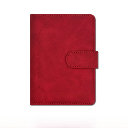 Unisex Solid Color RFID Passport Holder In PU Leather With Sewing Thread Detail