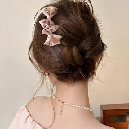 Bow Tie Insert Comb Hair Accessory For Women In Dyed Black Cloth, Perfect For Birthday