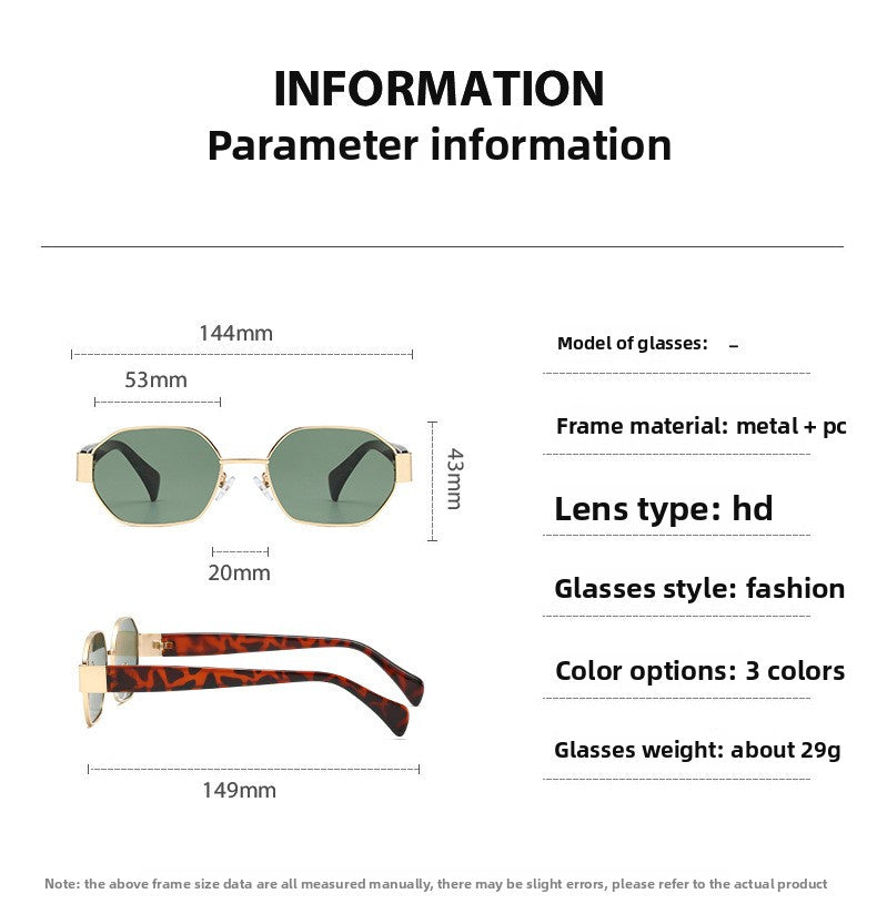 Unisex Full Frame Polygons Sunglasses With PC Lens Material In Gold, Perfect For Summer