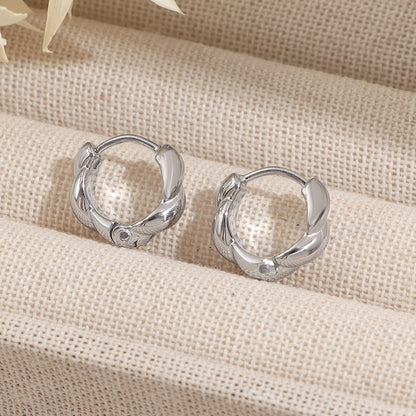 Solid Color Stud Earrings For Women, 18K Gold Plated, PVD Coated 0.03-0.05µm, Waterproof 304 Stainless Steel
