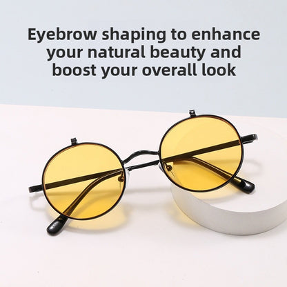 Unisex Round Frame Full Frame Sunglasses With PC Lens Material In Gold, Perfect For Summer