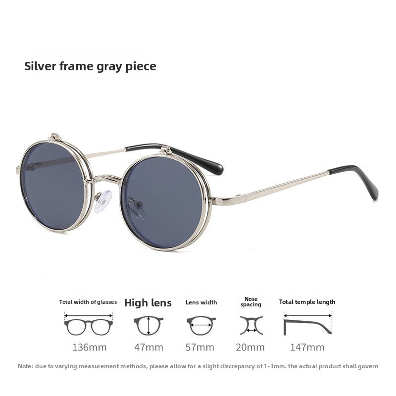 Unisex Round Frame Full Frame Sunglasses With PC Lens Material In Gold, Perfect For Summer
