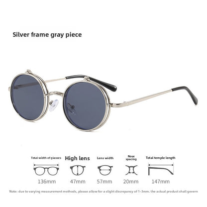 Unisex Round Frame Full Frame Sunglasses With PC Lens Material In Gold, Perfect For Summer