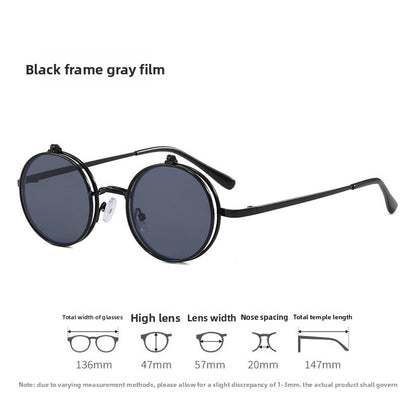 Unisex Round Frame Full Frame Sunglasses With PC Lens Material In Gold, Perfect For Summer