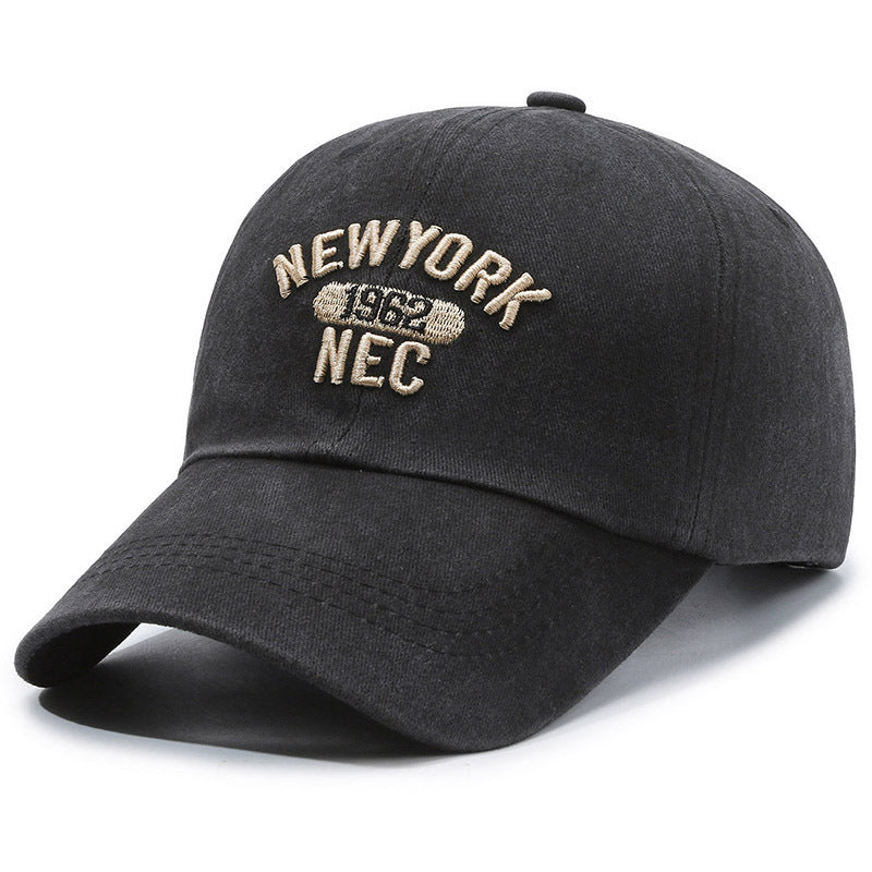 Unisex Retro Baseball Cap With Curved Brim, Breathable Cotton Material Featuring Embroidery Design