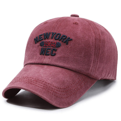 Unisex Retro Baseball Cap With Curved Brim, Breathable Cotton Material Featuring Embroidery Design