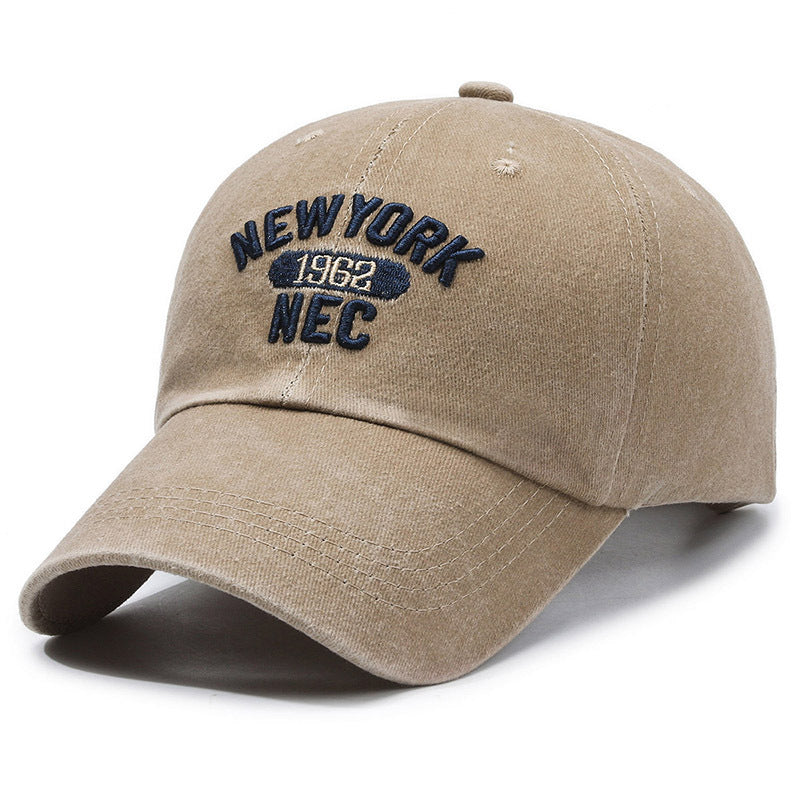 Unisex Retro Baseball Cap With Curved Brim, Breathable Cotton Material Featuring Embroidery Design