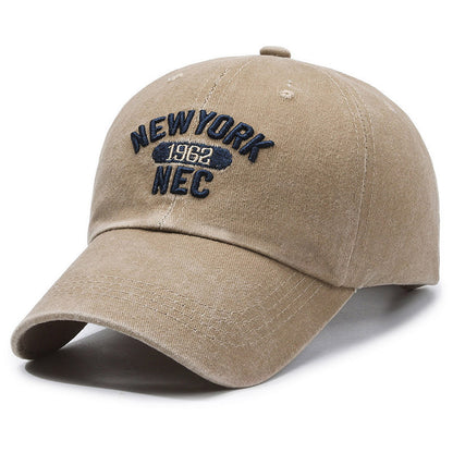 Unisex Retro Baseball Cap With Curved Brim, Breathable Cotton Material Featuring Embroidery Design
