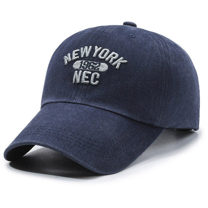 Unisex Retro Baseball Cap With Curved Brim, Breathable Cotton Material Featuring Embroidery Design