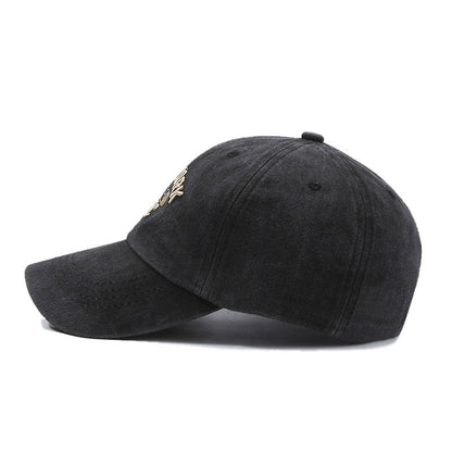 Unisex Retro Baseball Cap With Curved Brim, Breathable Cotton Material Featuring Embroidery Design