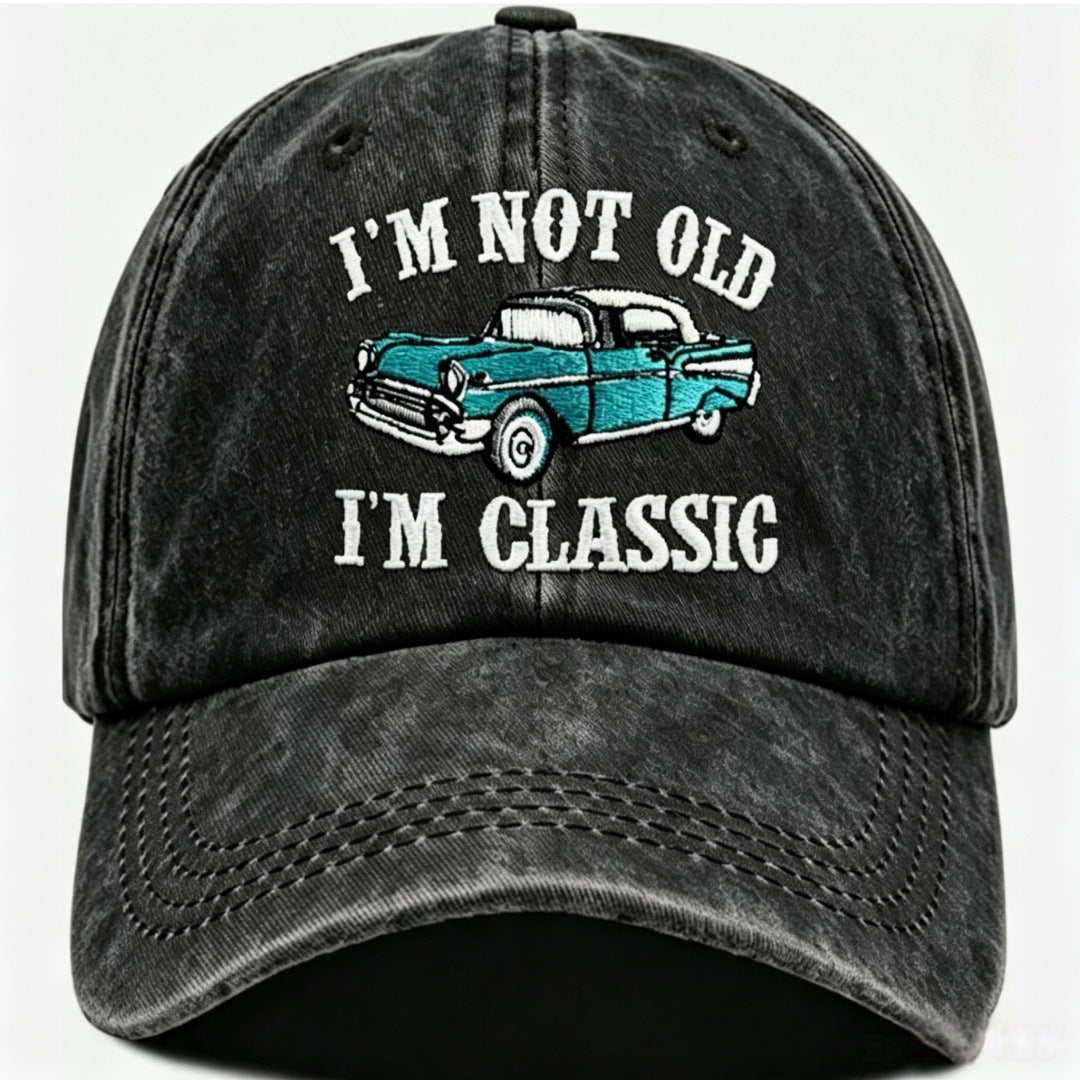 Retro Baseball Cap With Curved Brim Featuring Embroidery And UV Protection In Cotton Material
