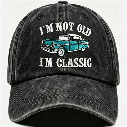 Retro Baseball Cap With Curved Brim Featuring Embroidery And UV Protection In Cotton Material