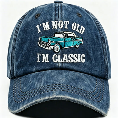 Retro Baseball Cap With Curved Brim Featuring Embroidery And UV Protection In Cotton Material