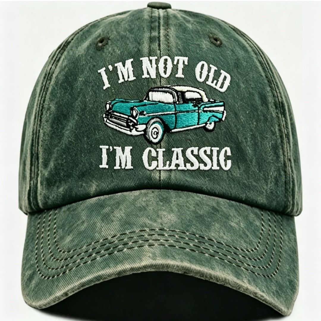 Retro Baseball Cap With Curved Brim Featuring Embroidery And UV Protection In Cotton Material