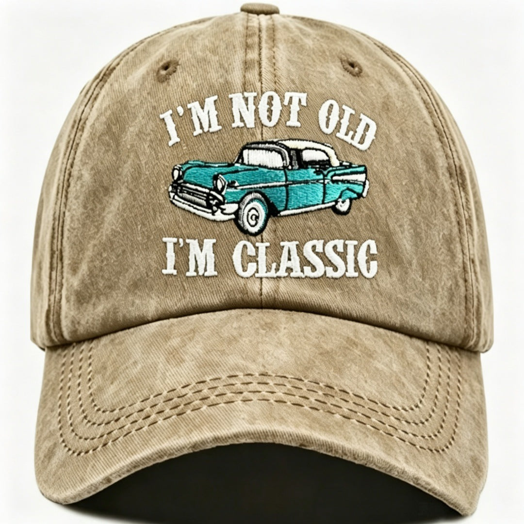 Retro Baseball Cap With Curved Brim Featuring Embroidery And UV Protection In Cotton Material