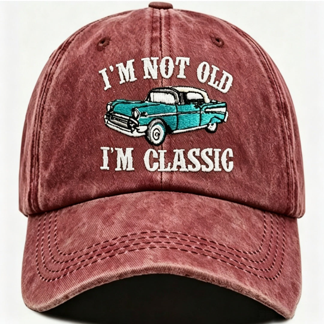 Retro Baseball Cap With Curved Brim Featuring Embroidery And UV Protection In Cotton Material