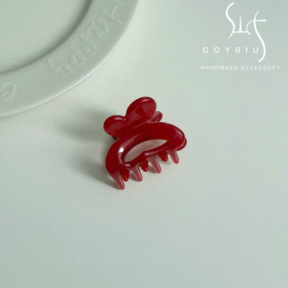 French Style Bow Tie Hair Claws For Women In Red, Made Of Acetic Acid Sheets, Perfect For Summer Hairpin