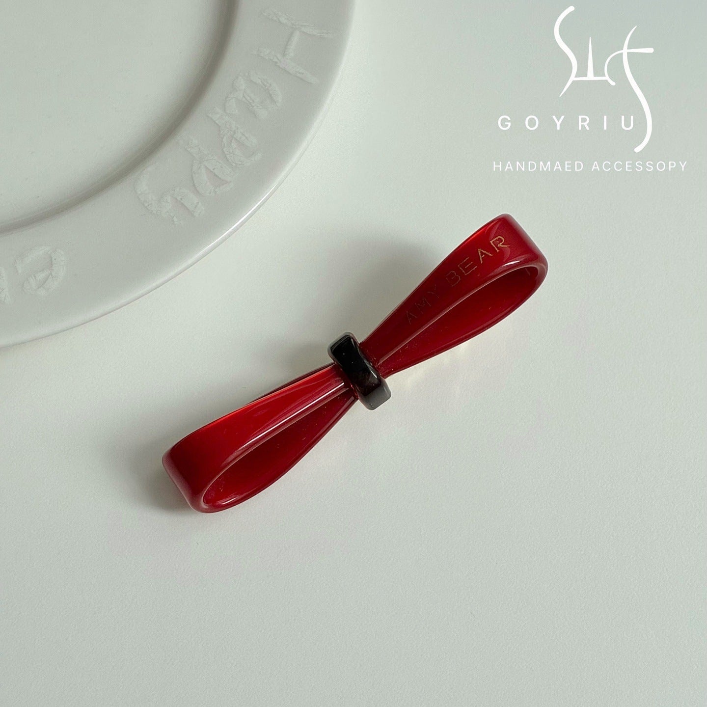 French Style Bow Tie Hair Claws For Women In Red, Made Of Acetic Acid Sheets, Perfect For Summer Hairpin