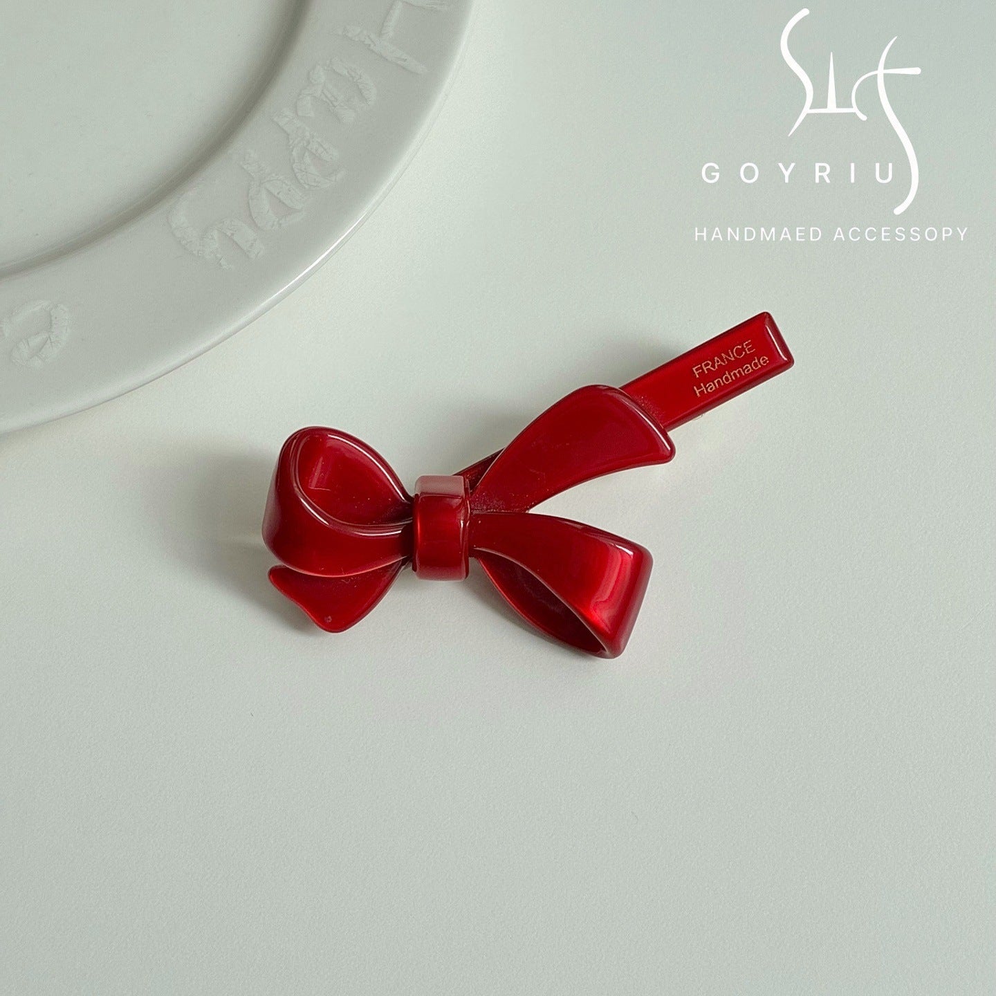 French Style Bow Tie Hair Claws For Women In Red, Made Of Acetic Acid Sheets, Perfect For Summer Hairpin