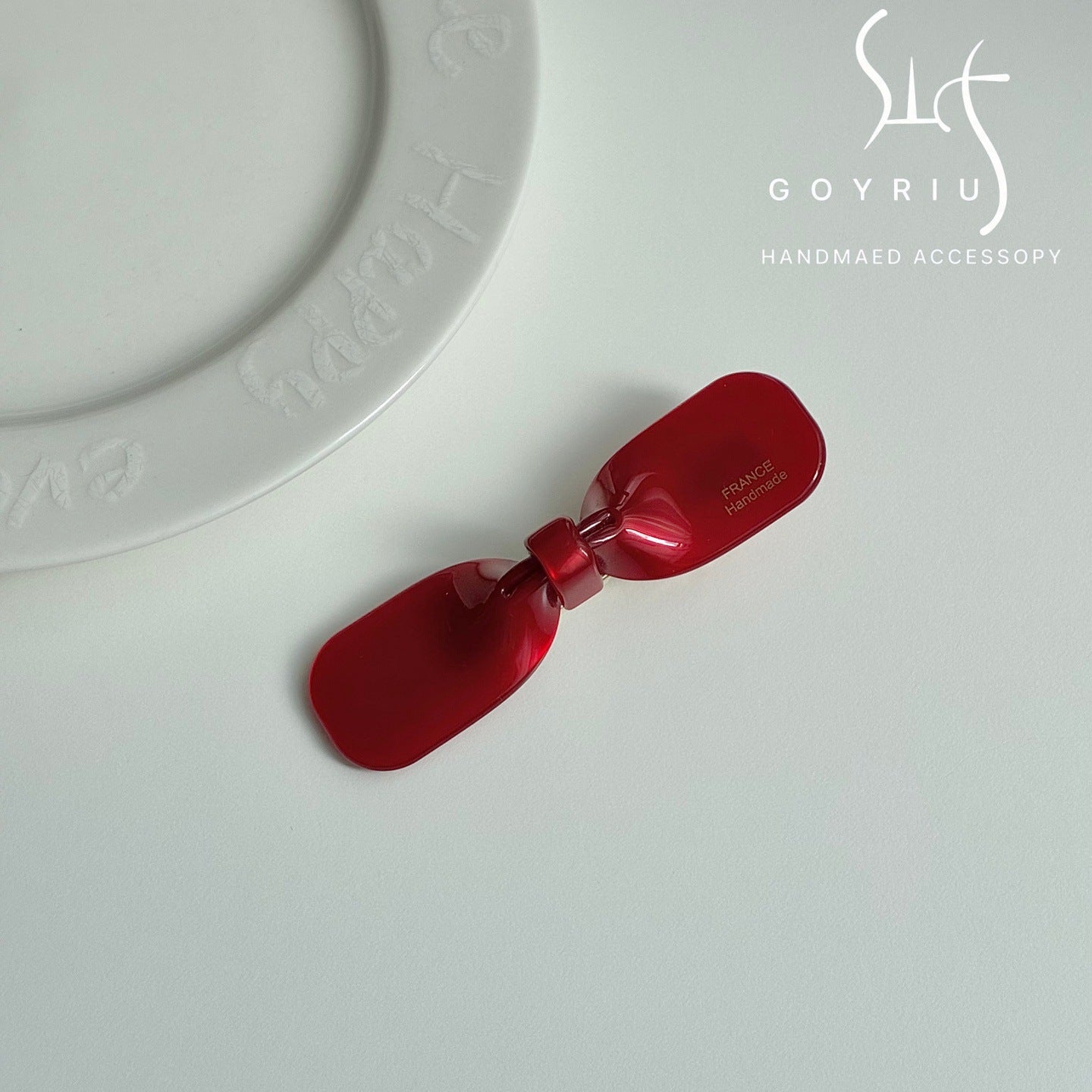French Style Bow Tie Hair Claws For Women In Red, Made Of Acetic Acid Sheets, Perfect For Summer Hairpin