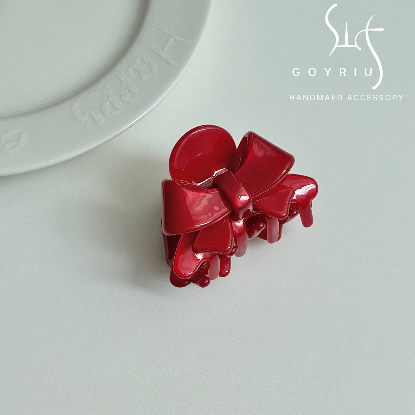 French Style Bow Tie Hair Claws For Women In Red, Made Of Acetic Acid Sheets, Perfect For Summer Hairpin