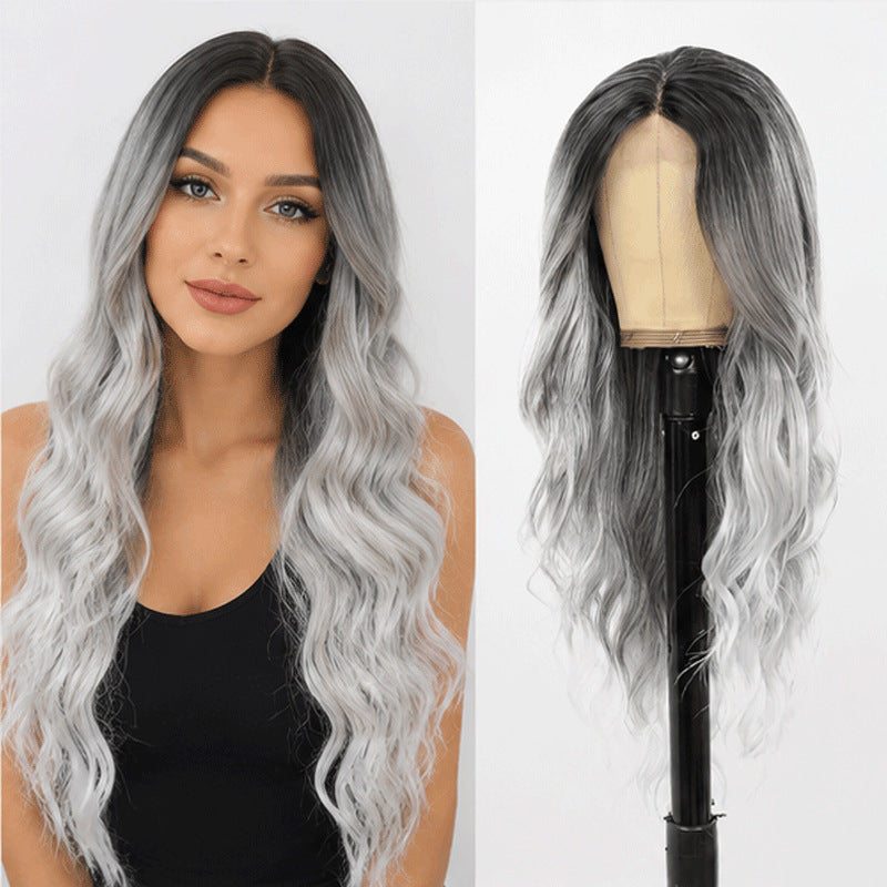 Women’s Full Head Wig In Brown With Long Curly Hair And Centre Parting, Simple Style, Made Of High Temperature Wire With Wig Net