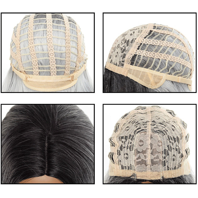 Women’s Full Head Wig In Brown With Long Curly Hair And Centre Parting, Simple Style, Made Of High Temperature Wire With Wig Net