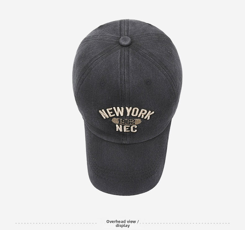 Unisex Retro Baseball Cap With Curved Brim, Breathable Cotton Material Featuring Embroidery Design