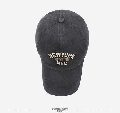 Unisex Retro Baseball Cap With Curved Brim, Breathable Cotton Material Featuring Embroidery Design