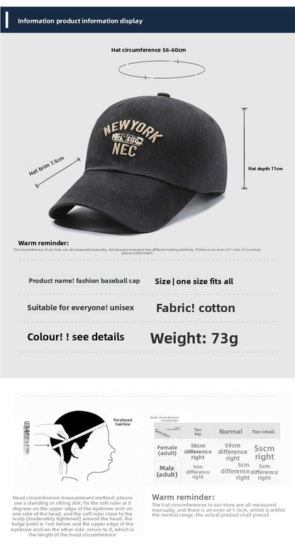 Unisex Retro Baseball Cap With Curved Brim, Breathable Cotton Material Featuring Embroidery Design