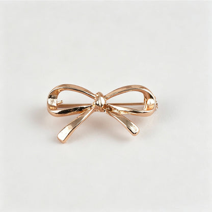 Gold Alloy Bow Tie Pin With Electroplated Finish