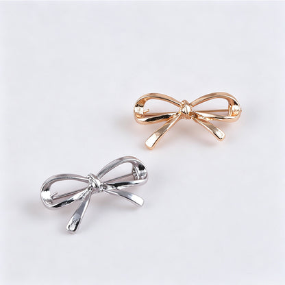 Gold Alloy Bow Tie Pin With Electroplated Finish