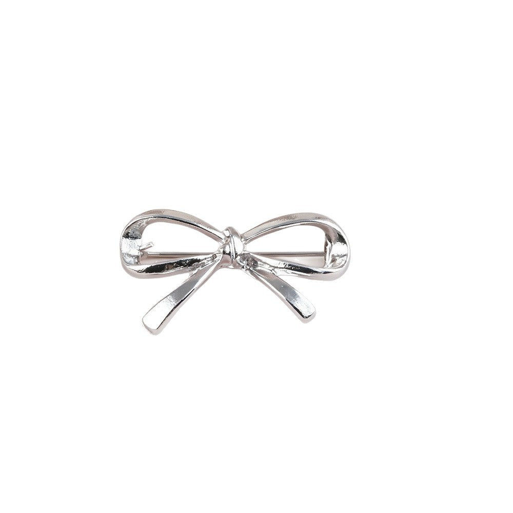 Gold Alloy Bow Tie Pin With Electroplated Finish