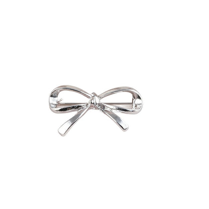 Gold Alloy Bow Tie Pin With Electroplated Finish