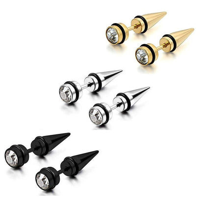 Cross Stud Earrings For Unisex Featuring Hip-Hop Style With 304 Stainless Steel In Steel Color