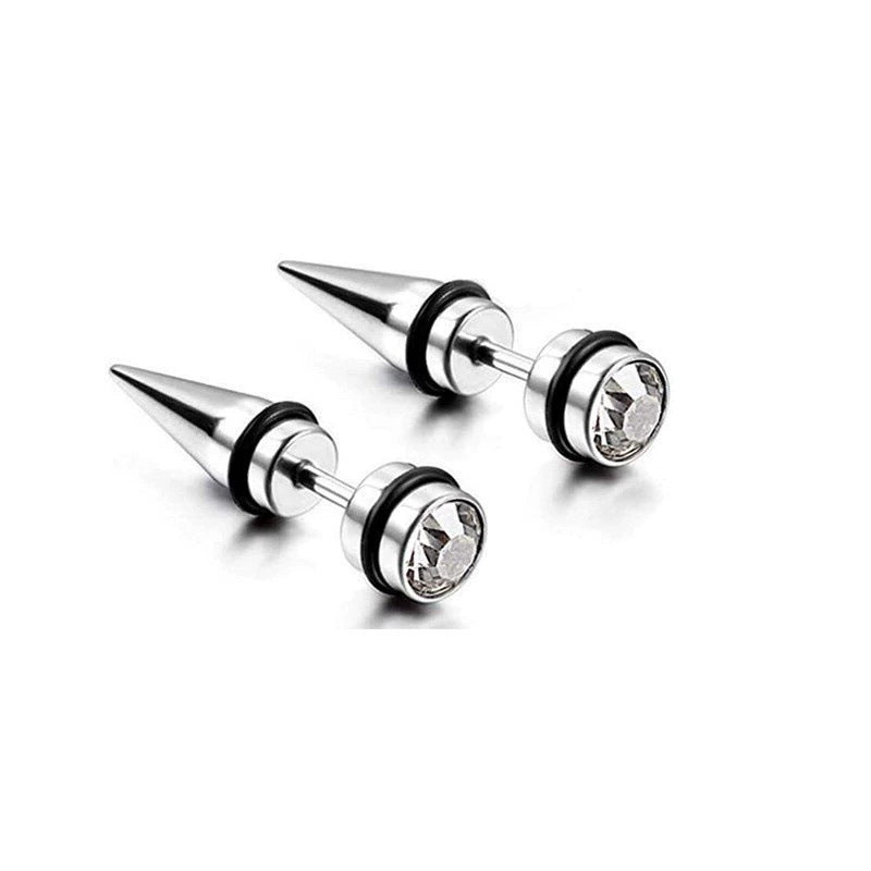 Cross Stud Earrings For Unisex Featuring Hip-Hop Style With 304 Stainless Steel In Steel Color