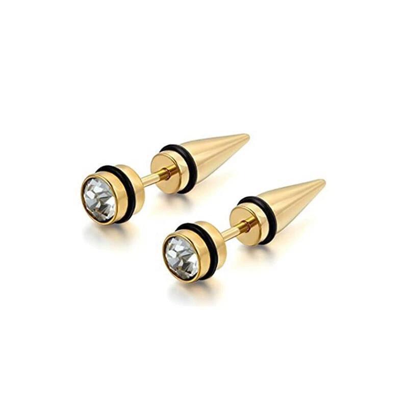 Cross Stud Earrings For Unisex Featuring Hip-Hop Style With 304 Stainless Steel In Steel Color